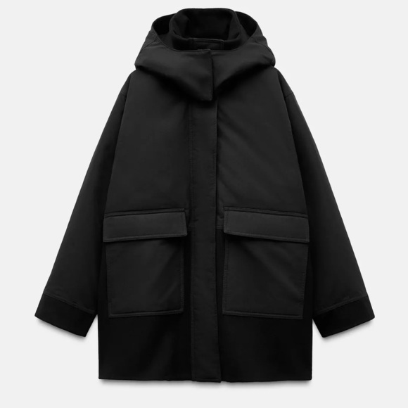 Zara ZW Collection Wool Blend Parka Size M-L - Picture 3 of 16
